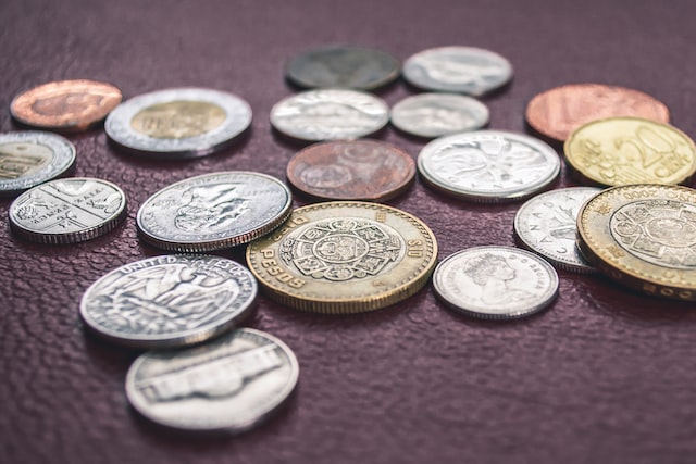 assortment of coins